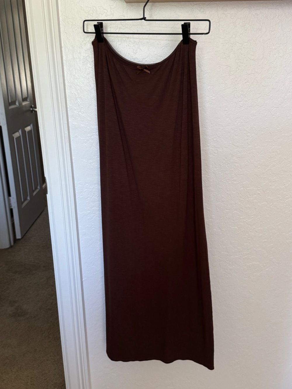 aerie Brown Maxi Skirt - Straight Jersey Style